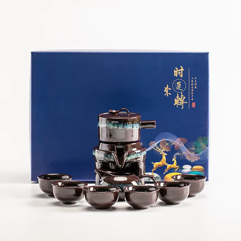 Tea set, ceramic teapot, automatic tea cup, anti-scald