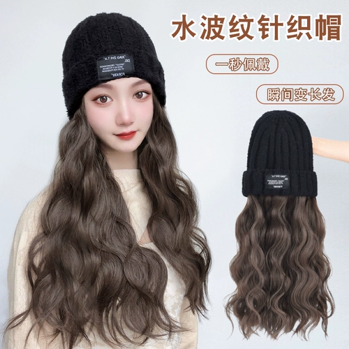 Шапка, вместительный и большой шерстяной удерживающий тепло кудрявый трикотажный парик, коллекция 2022
