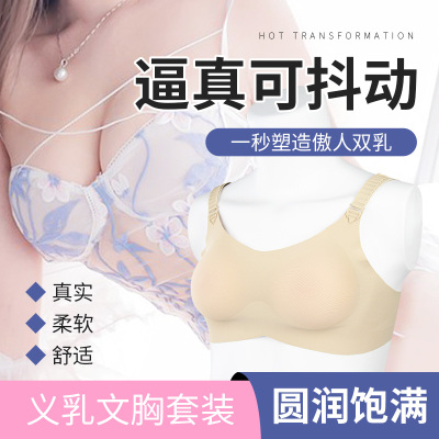 taobao agent Breast prosthesis, bra, silica gel set, big silicone breast, for transsexuals