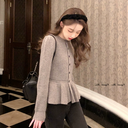 Демисезонный ретро трикотажный свитер, в корейском стиле, изысканный стиль