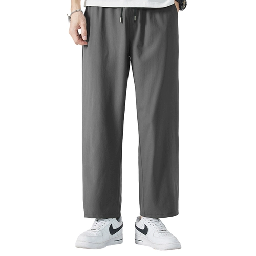 Шелковые летние быстросохнущие тонкие штаны для отдыха, свободный прямой крой
