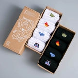 Tide, мужские демисезонные хлопковые дезодорированные белые спортивные носки, средней длины, впитывают пот и запах, высокая талия