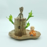 Бразильский деревянный горшок с водой, Мини -Айд -Грут Зеленый завод четыре сезона вечнозеленые древесные деревянную полосу бутона рост гидропонные растения