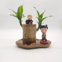 Бразильское дерево диаметром 6-7 см + тазик с листьями лотоса + маленький монах + нежа