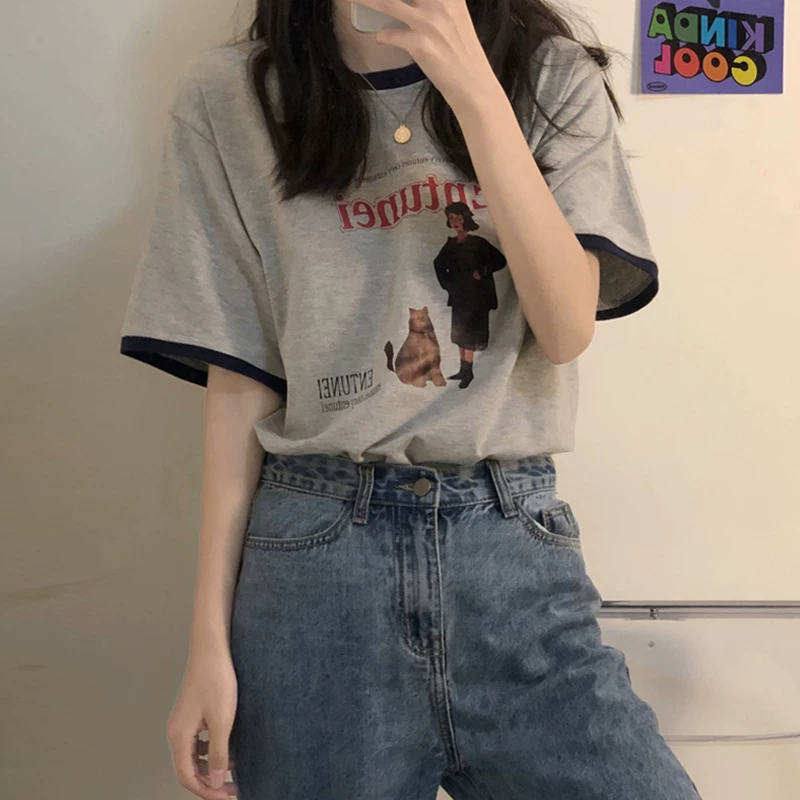 Прилив, футболка, для подростков, коллекция 2022 года, oversized