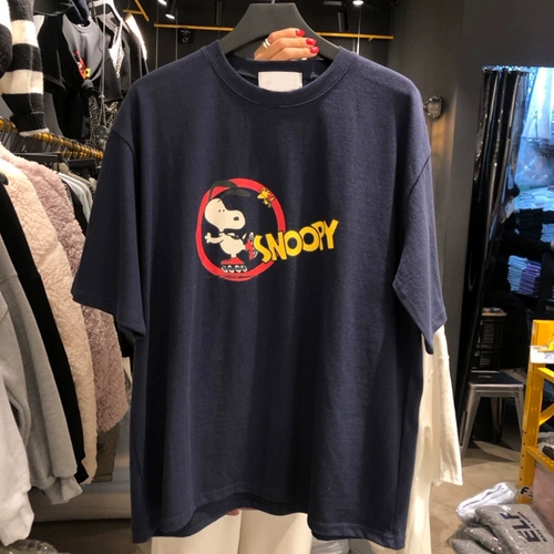 Nuby, летняя длинная хлопковая черная базовая футболка с коротким рукавом, 2023, в корейском стиле, средней длины, оверсайз