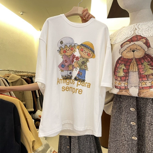 Южнокорейский летний мультяшный товар, хлопковая футболка с коротким рукавом, коллекция 2022