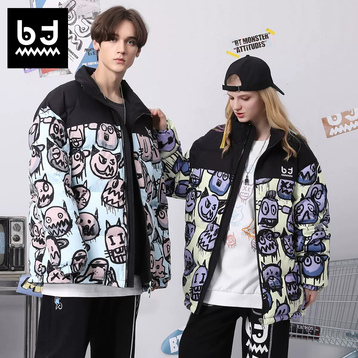 Winter velvet keep warm down jacket for students, duck down, for beloved