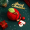 Рождественское яблоко - Веселое Рождество с белым красным + Дед Мороз с большой головой