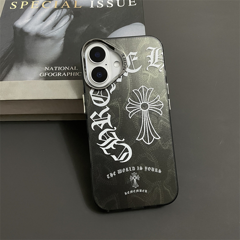 Chrome Hearts New Matte Electroplated Straight Edge – Plus/Pro/Max – 16, 15, 14, 13, 12 iPhone Case