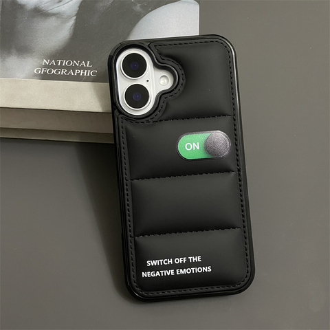 New Puffy Puffer Down Jacket On Off Switch Plus/Pro/Max – 16, 15, 14, 13, 12 iPhone Case