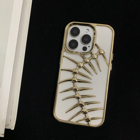 Hollow Punk Ribcage Black White Skeletal Illustration iPhone Case