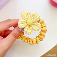 5#Желтое полосатое кольцо для волос