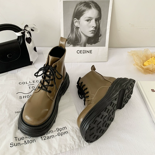 Martens, низкие модные короткие сапоги на платформе на скрытом каблуке, коллекция 2022, подходят для весны и осени, подходят для подростков