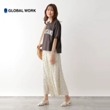 Женская футболка GLOBAL WORK, новинка весны 2024, модная простая свободная футболка с короткими рукавами и буквенным принтом 992248