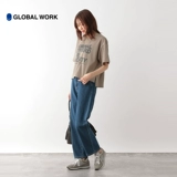 Женская футболка GLOBAL WORK, новинка весны 2024, модная простая свободная футболка с короткими рукавами и буквенным принтом 992248