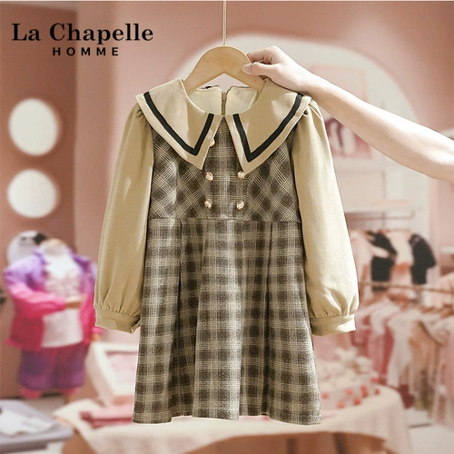 Демисезонное утепленное платье, детская юбка, детская одежда, коллекция 2022, в стиле Шанель