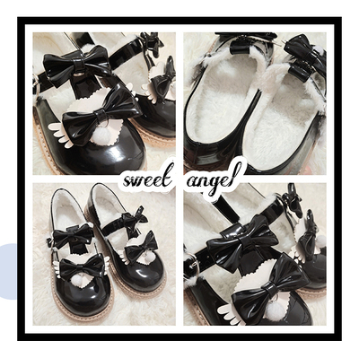 taobao agent Spot [Sweetheart Angel plus velvet version] Original lolita big head winter LO shoes cute bow and round head female