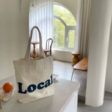 Брендовый шоппер на одно плечо, универсальный ретро вместительный и большой тканевый мешок, в корейском стиле, английские буквы