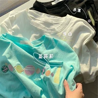 Tide, летний жакет, японская милая футболка с коротким рукавом, в западном стиле, коллекция 2021, свободный крой