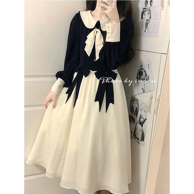 taobao agent White jacket with bow, dress, autumn set, Lolita style
