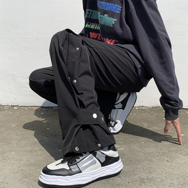 Черные брендовые сексуальные штаны, свободный прямой крой