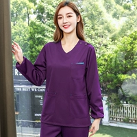 Фиолетовый и зеленый края длинные рукава