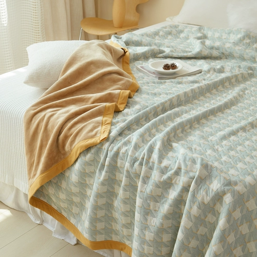 Простые хлопковые бархатные одеяла можно использовать в течение четырех сезонов воздушного, кондиционированного одеяло хлопковое хлопок с утолщенным однородным двойным человеком, xia liang были кондиционированы воздухом