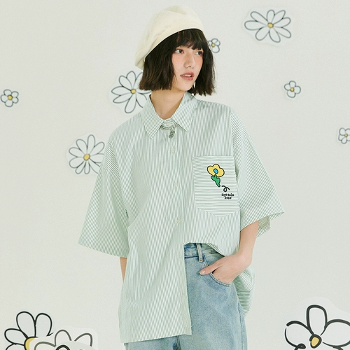 Японская ретро летняя брендовая рубашка для влюбленных, оверсайз