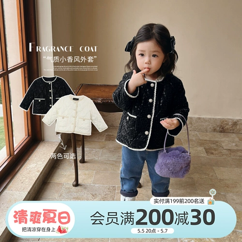 Детский пуховик для девочек, зимняя детская куртка, в стиле Шанель, в западном стиле, 2022