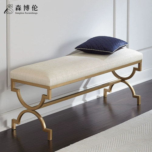 Переодеться в туфли домашний дверь, крыльцо входит в длинную скамейку, нео -классическая легкая роскошная кровать хвостовой стул Длинной табурет диван -табурет вилла мебель