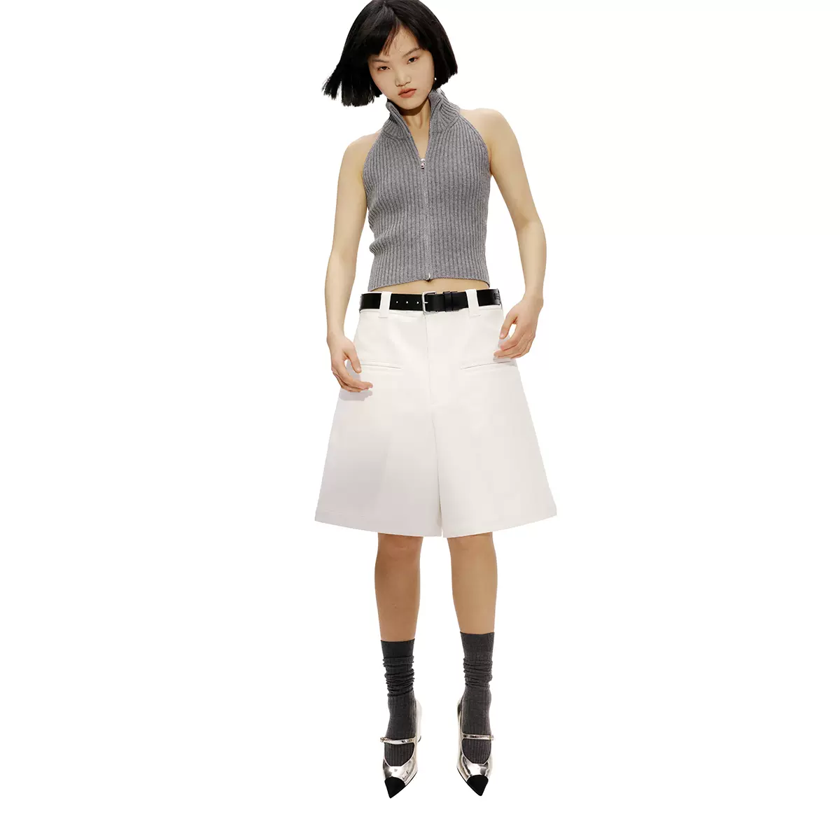 通販 人気】 FaxCopyExpress Pleated skirts 黑色三面可穿百褶裙Fax