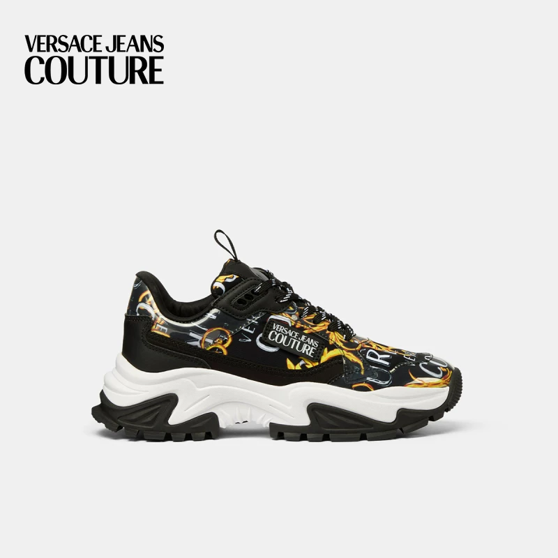 [Выбранная скидка] Versace Jeans Couture Мужские кэжуал-ботинки Dad Shoes Белые кроссовки