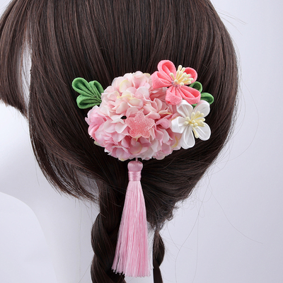 taobao agent Japanese hair accessory, children's cute bathrobe with tassels, Lolita style, flowered