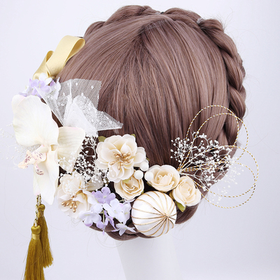 taobao agent Hair accessory, jewelry, bathrobe with tassels, Lolita style, flowered