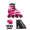 Розовый порошок / черный (с уважением к набору B) (плоские туфли)