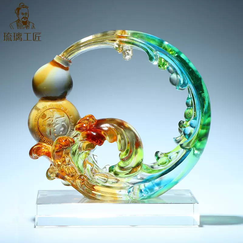 琉璃鱼的工艺品招财客厅水晶装饰品摆件创意乔迁新居实用高档奢华-Taobao