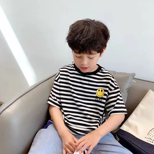 Летняя детская футболка для мальчиков для школьников, короткий рукав, подходит для подростков, детская одежда, в корейском стиле, коллекция 2021