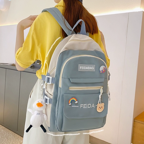 Ранец, брендовая сумка через плечо, свежий вместительный и большой рюкзак, для средней школы, в корейском стиле, подходит для студента