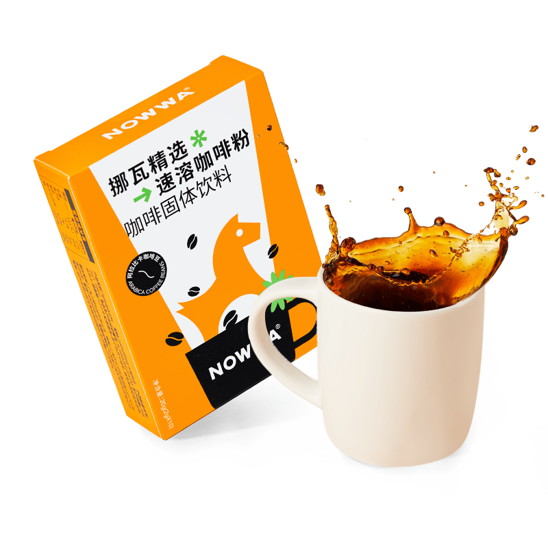 NOWWA挪瓦美式纯黑咖啡0蔗糖0脂速溶燃减健身学生咖啡粉拿铁*