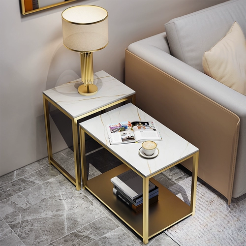 Северный диван боковой шкаф легкие роскошные боковые углы гостиной, маленькие кофейные столики, простые современные боковые столы диван, квадратные камни