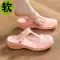 Hồng Crocs Nữ 2024 Mùa Hè Mới Áo Khoác Ngoài Kèm Váy Size Nhỏ 35 Dép Đi Biển Mùa Hè Jelly Xăng Đan giày lười lao động 