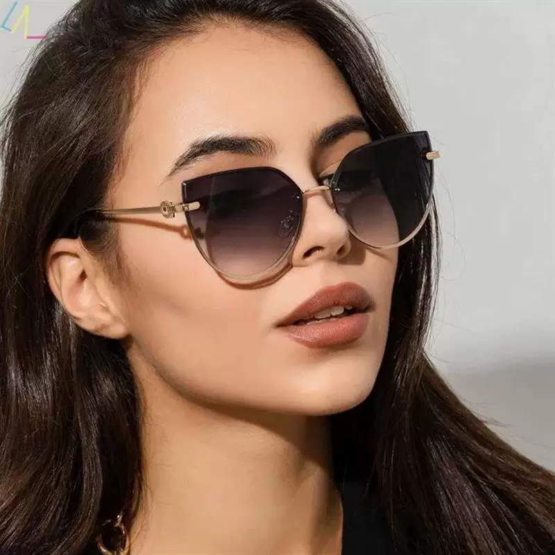 Солнцезащитные очки оверсайз cateye, роскошные, для женщин/мужчин, градиент