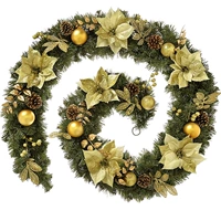 2,7 метра декоративный ротан-золотой (USB+батарейная коробка с двумя использованием света)