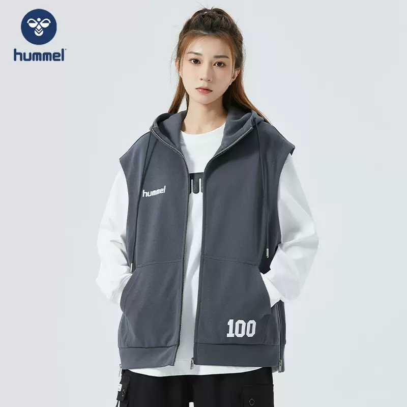 Hummel 大黄蜂 男女同款 100周年刺绣LOGO 保暖连帽马甲 天猫优惠券折后￥179包邮（￥269-90）