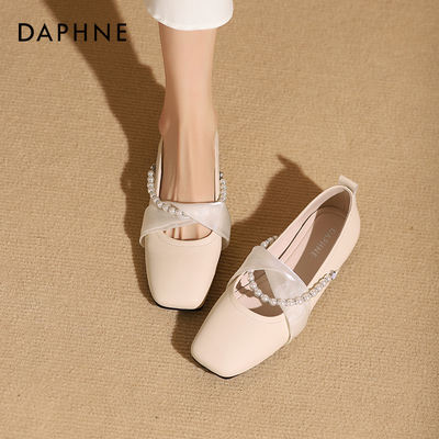 达芙妮粗跟高跟鞋春夏浅口单鞋