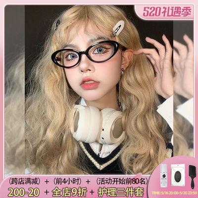taobao agent Long golden wig, mid-length, Lolita style