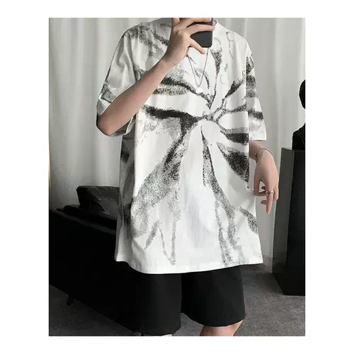 Tide, брендовая трендовая футболка подходит для мужчин и женщин, короткий рукав