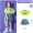 短袖：高腰椭圆绿T+牛仔短裙+彩虹袜+紫方巾+吊链白方巾