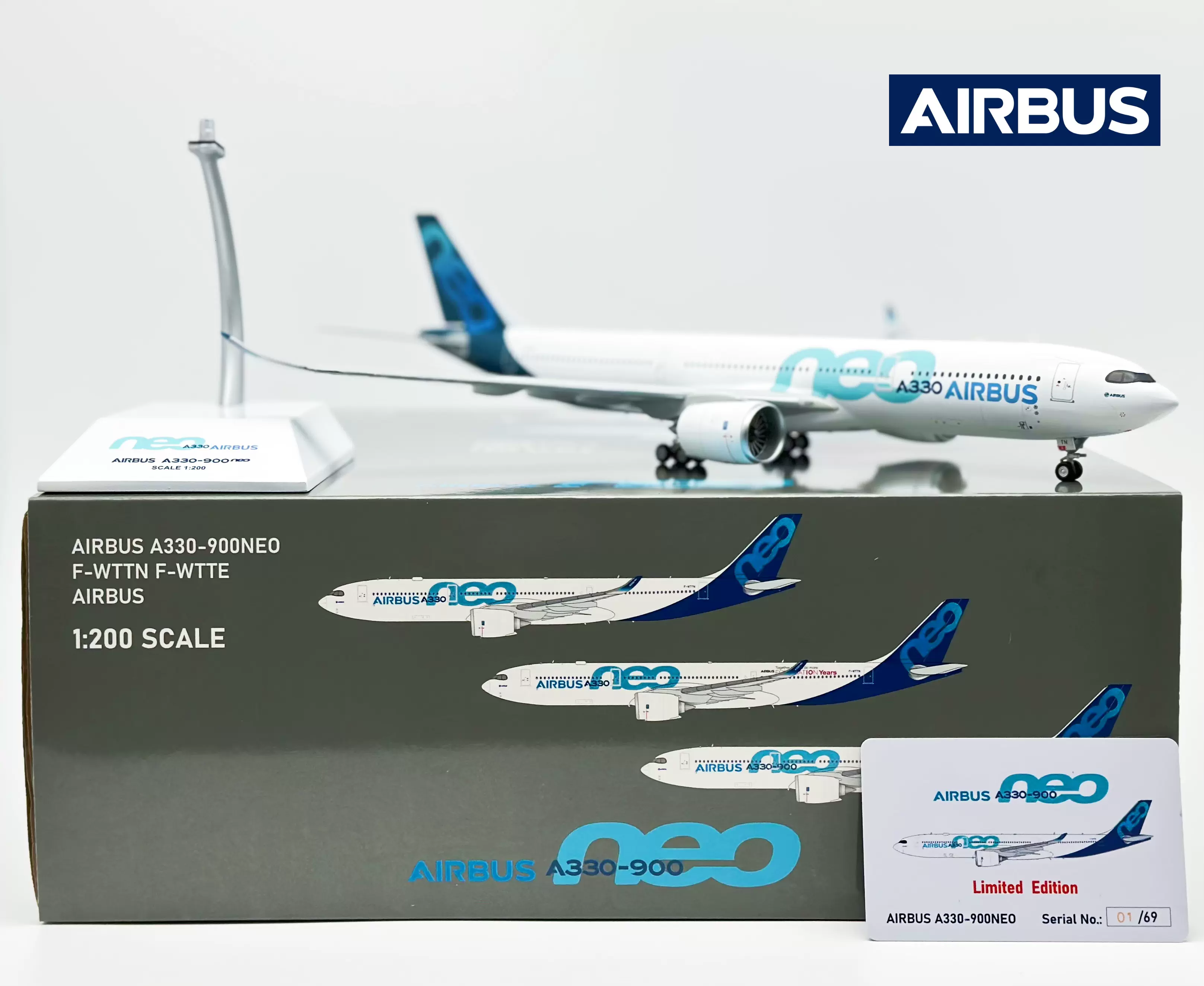 JC 空客A330-900NEO 1:200合金飞机模型A339 FOUNDAT10NYears首飞-Taobao